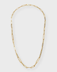 18k Yellow Gold Paper Clip Chain Necklace