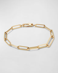 18k Gold Paper Clip Chain-Link Bracelet