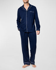 Men's Piped Flannel Pajama Set