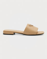 Calfskin Logo Flat Slide Sandals