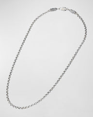 Men's Sterling Silver Cable Chain Necklace, 20"L