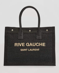 Small Rive Gauche Raffia Tote Bag