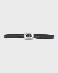 Chain Link Skinny Leather Belt